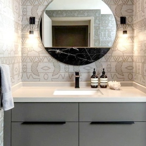 Contemporary Powder Room In San DiegoAn Illustration Of A Modern Powder Room Design