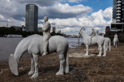 mymodernmet:  Four Horsemen Sculptures Fully Submerge in the River Thames During High Tide