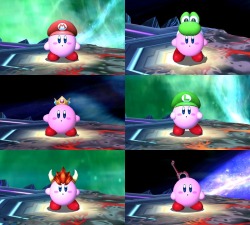 hungryjokerr:  My Kirby Snapshots - All Character Forms (minus Mii Fighter)  