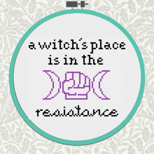 A new cross stitch pattern has landed in my Etsy shop <3We are witches. We are here. We will resi