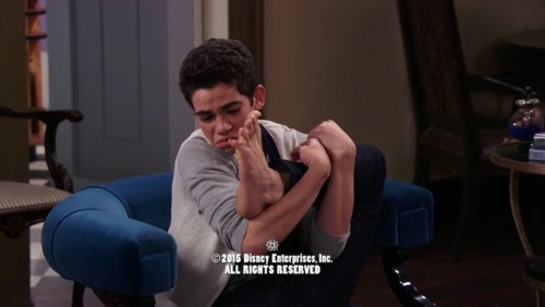 boyfeetdaily:  Cameron Boyce barefoot and biting his foot