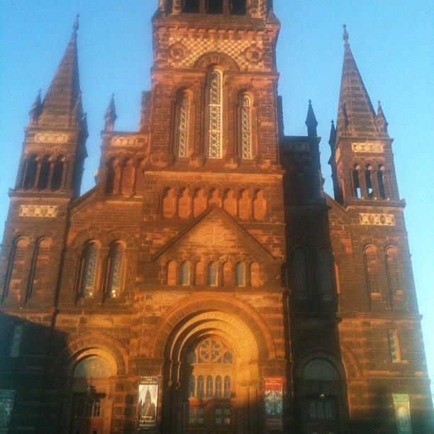 I saw it on my way to work. #newbedford #church #cathedral #classic #romance #french