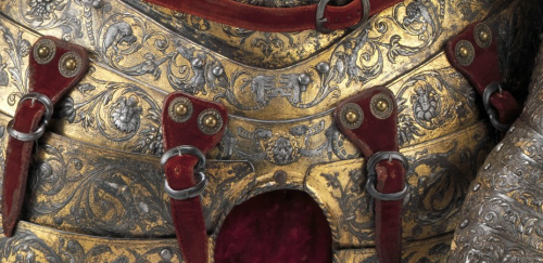 renaissance-art:Details from the armor of King Henry II of France