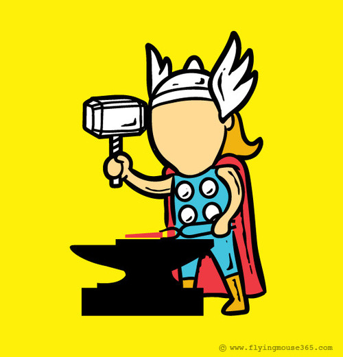 tastefullyoffensive:  If Superheroes Had Part-Time Jobs by Chow Hon LamPreviously: Superheroes