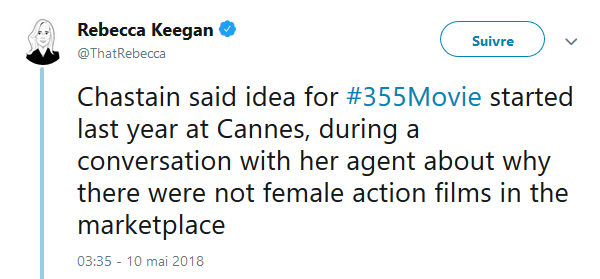 directedbybjenkins:  “355″ Movie infos so far at the Cannes Film Festival 2018