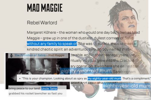 okay so I have one minor gripe about maggietho, since the ea website is framed from the perspective 