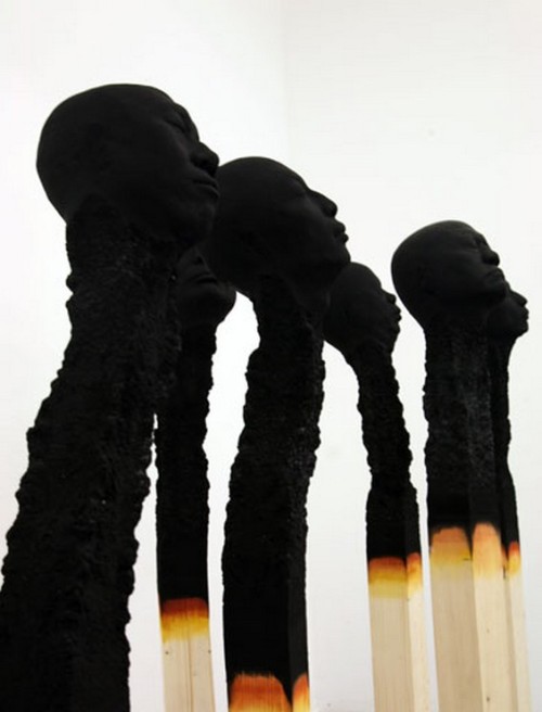 pulmonaire:  Matchstickmen by Wolfgang Stiller is a series of a depiction of people that are literally burnt out.