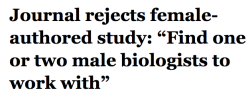 salon:  On Wednesday, evolutionary geneticist Fiona Ingleby reported via Twitter that after submitting a scientific manuscript on gender differences in the Ph.D.-postdoc transition to one of the PLOS journals, she had received a single peer review comment