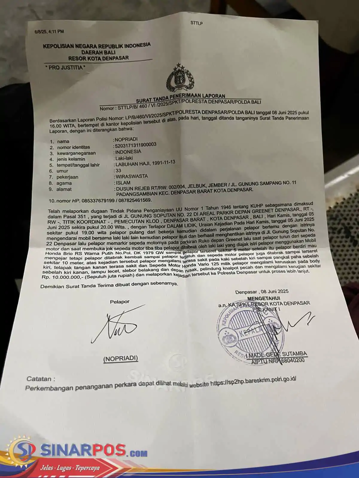 Istri dan Pria Bersamanya Tabrak Suami Hingga Patah Kaki di Denpasar: Dugaan Perselingkuhan Berujung Kekerasan
