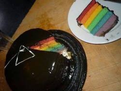 h-e-a-t-s-t-r-o-k-e:  trippin-through-reality:  I would be toooo happy to get a dark side of the moon cake   this is so cool