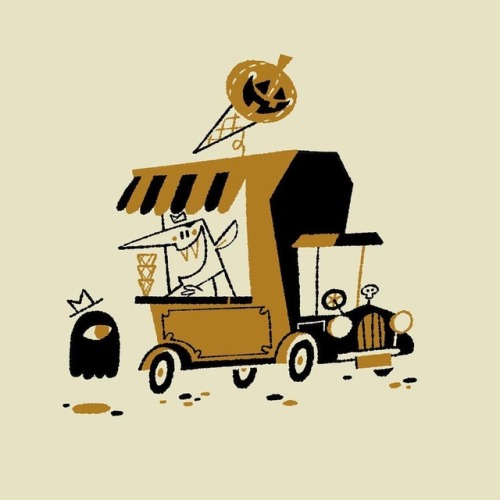Ice Scream‍♂️ . . . #halloween #illustration #icecream #dracula #monday #van #ghost #spooky #doo