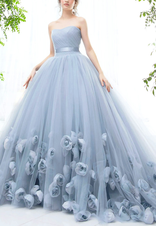 evermore-fashion:Favourite Designs: Kiyoko Hata ‘Blue/Silver’ Bridal Couture Collection