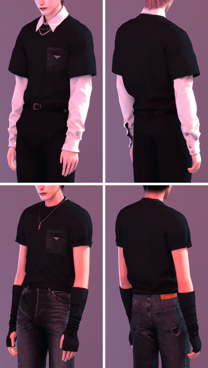 rona-sims:[RONA] ﻿PRADA Nylon Pocket T-Shirt SetTS4New mesh5 SwatchesHQ Compatible[T.O.U]​Do not re-