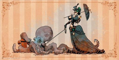 blondebrainpower: Octopus illustrations
