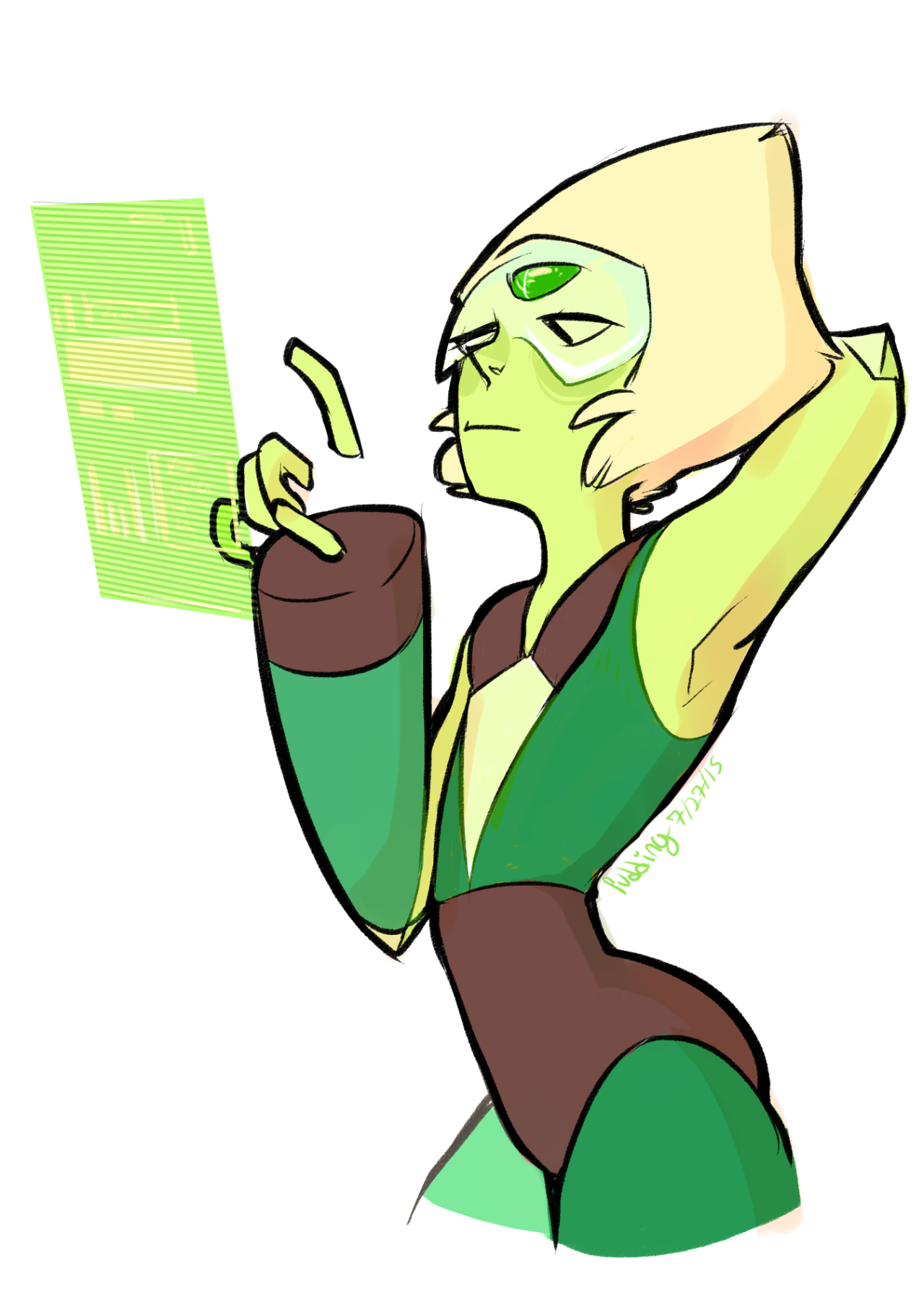 puddingdrop:  why do i need a gemsona when me and peridot are one in the same   