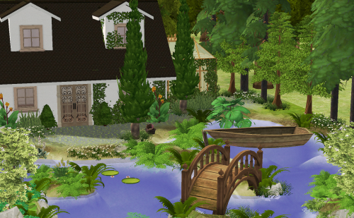 cottage with a pond lately i’ve been very into landscaping, not saying i am very good at 