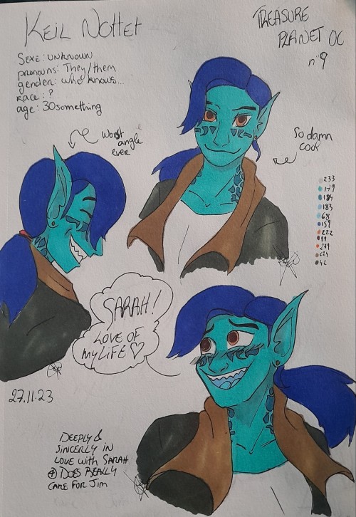 I didn't know what colour use because I wanted Keil to be the same species as Beau, but then I change my mind and decided to make them blue and it looks nice 💅🏾 plus it supplies their cool attitude