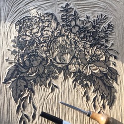 chloerubyart:  Woodcut wip