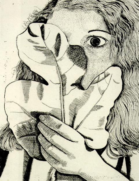 artist-freud:Girl with Fig Leaf, 1948, Lucian Freud