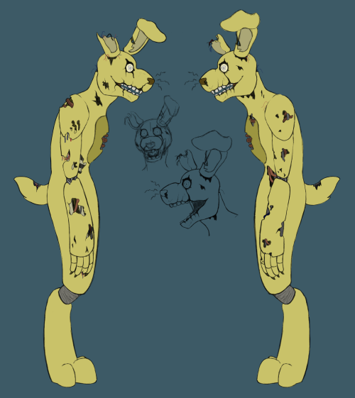 tiggyloo:  tiggyloo:  reuploaded at a better time Springtrap! I’ll probably draw the other characters eventually when I have more time, though idk who I’d do first  please reblog this I worked really hard on his design and it’d mean a lot to me