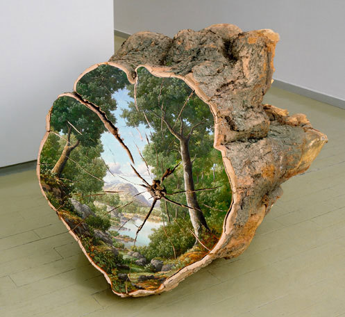 mayahan:Beautiful Paintings on Fallen Tree Logs by Artist Alison Moritsugu