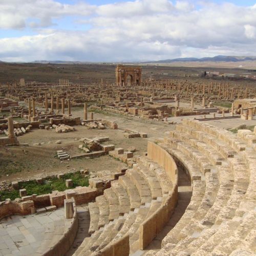 Timgad, AlgeriaFounded circa 100 AD by emperor Trajan