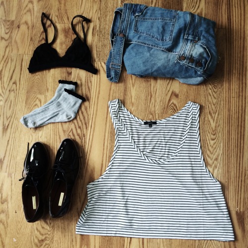 christiescloset:This will be the outfit today…Talula striped crop top, Topshop socks, Nordstr