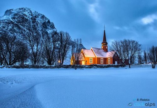 The old church of Flakstad ~ Nordland region in Lofoten, Norway