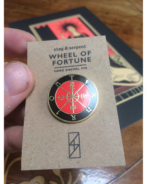 Pin + Print Set now available:-Hard Enamel “Wheel Of Fortune” Pin with metal clutch fixing-High poli