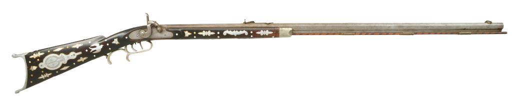 peashooter85:  A silver mounted percussion rifle crafted by M. M. Benson, mid 19th