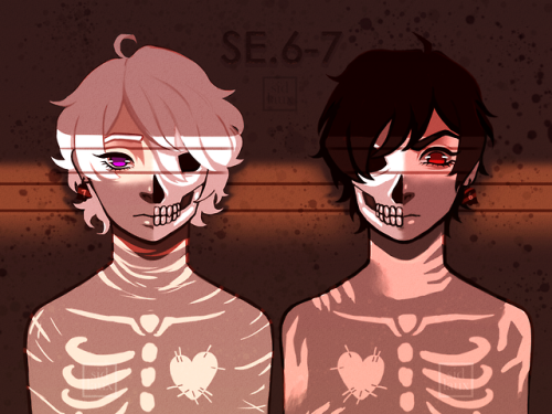 An oc doodle that i decided to completely finish. The one on the left is Finnian and the other is Tr