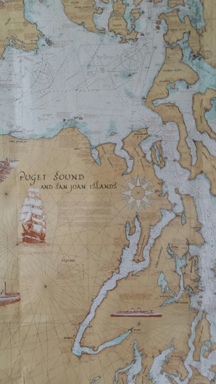 scientistjz:  Lovely Sailing Map of the Puget Sound