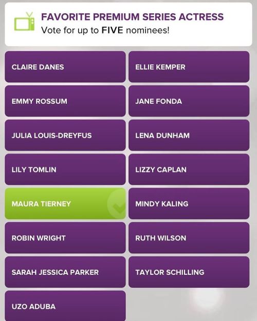 Please VOTE for #MauraTierney to be nominated for the @peopleschoice awards 2017! LINK IN BIO