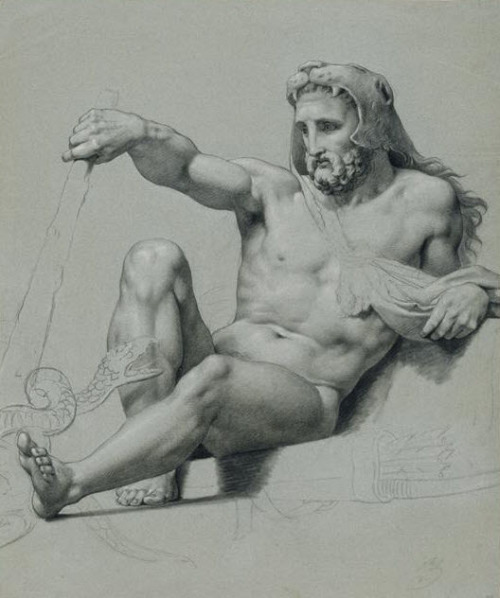 Study for the figure of Hercules: &ldquo;Les Armes de la France portées par Vulcain et Hercule,&rdqu