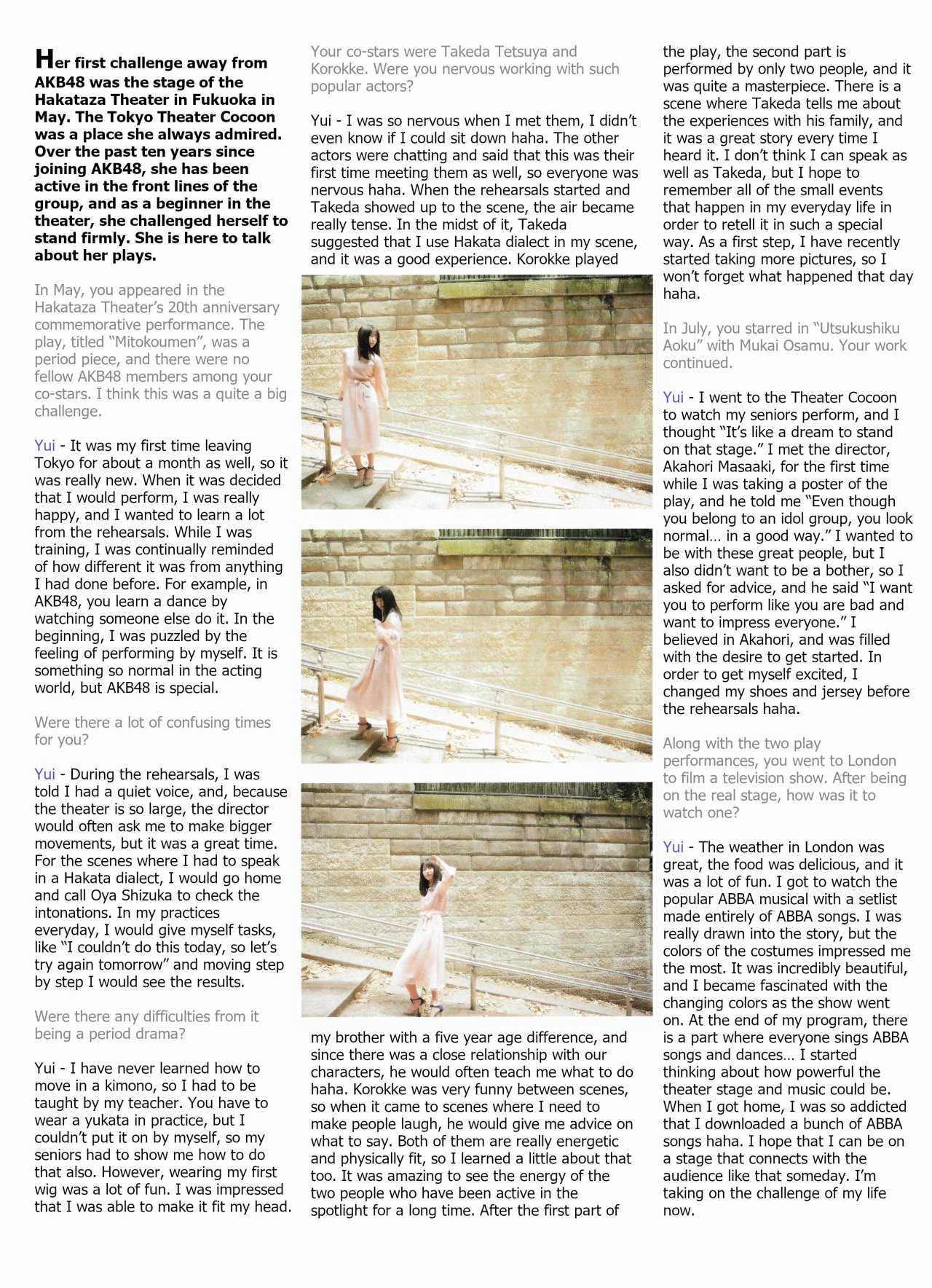 Nirooni Yuihan Yokoyama Yui Another Story Interview Nirooni Yuihan Yokoyama Yui Another Story Interview