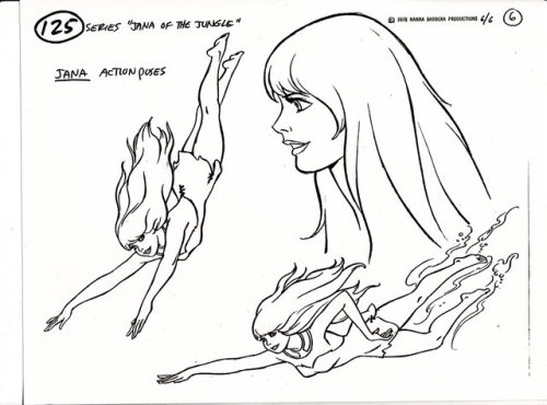 talesfromweirdland:Production art for the 1978 Hanna-Barbera series, Jana of the Jungle. The show fo