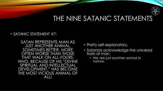 diabolicality:  The Nine Satanic Statements