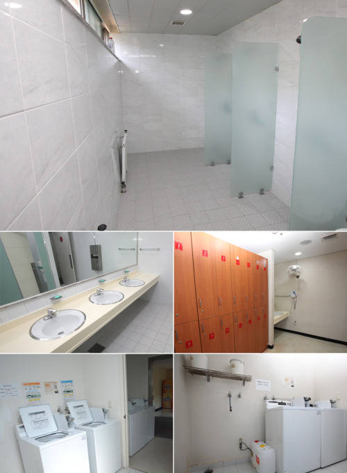 Shower and washroom at the Seoul Youth Hostel in Seoul, South Korea.Korea is a great place for the c