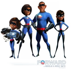 thxsearchforeuphoria:  forgivemeimflaw:  The Obama’s as The Incredibles  Amazing! 