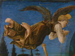 jordanelse:   Francesco Pesellino and Fra Filippo Lippi and workshop, from the Pistoia Santa Trinità Altarpiece,   Angels (left hand and right hand), 1455-60. 