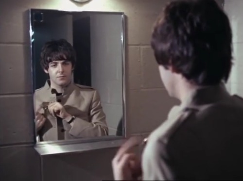 paulmccartneyswife: Paul getting ready before the 65 shea stadium concert 50 years ago today!