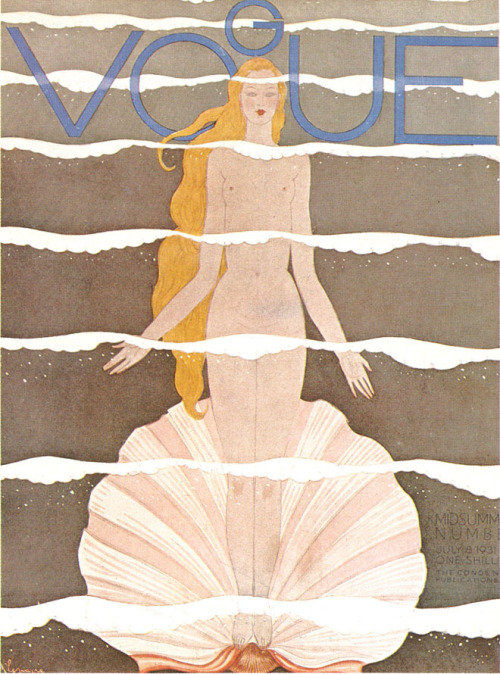 misswallflower:Vogue Cover, July 1931 by Georges Lepape