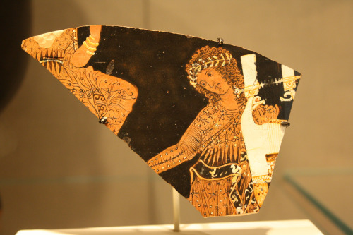caesaringaul:An Apulian Red-figure Fragment of a Calyx Krater Attributed to the Black Fury Painter; 