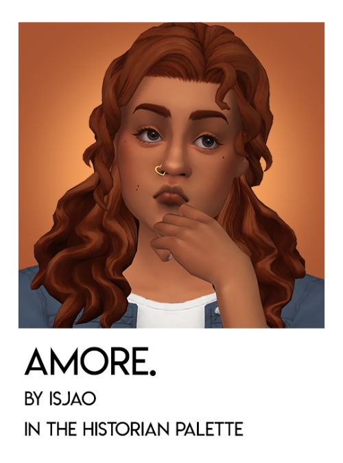snowyescape:amore by @isjaoinfo: 28 add-on swatches in serindipitysims’ historian palette requires t