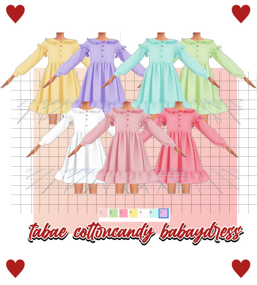  [tabae]cottoncandy_baby_dress·  7  Swatches·  NEW MESH ·   All LOD·  Do not re-upload·  Do not re-e