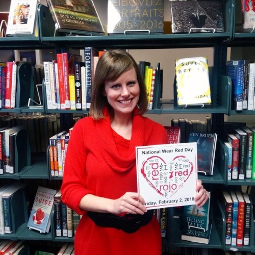 National Wear Red Day® 2018 is Friday, February 2nd. Cobb County library staff members are geari