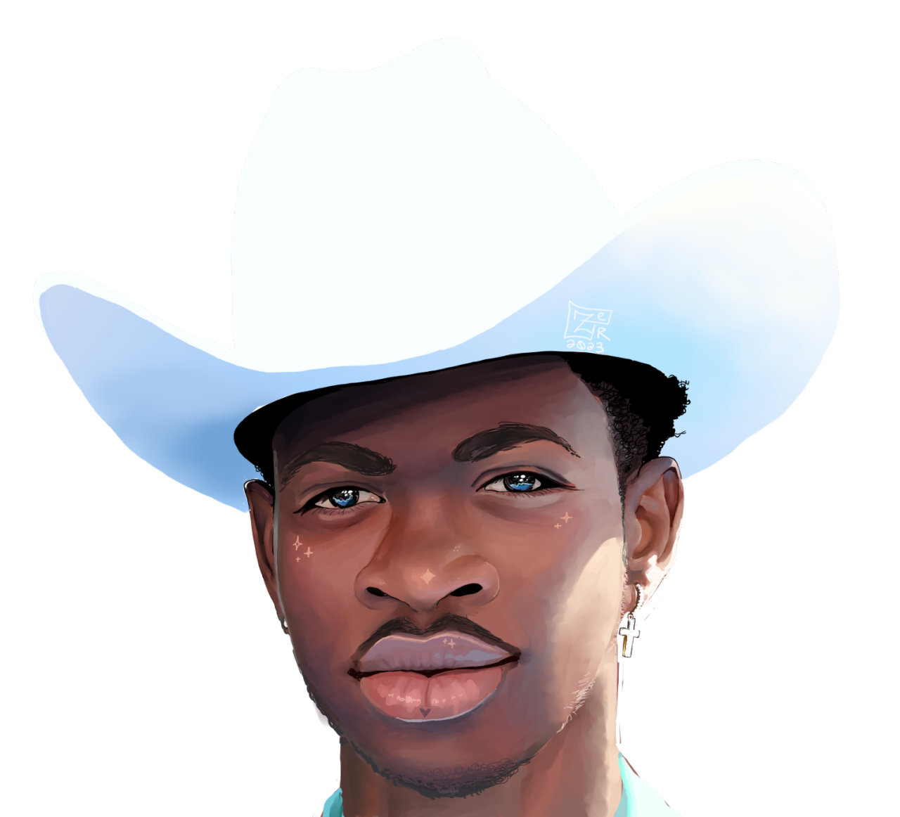 A World of Wonder : Had to paint this photo of Lil Nas X for coloring...