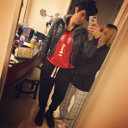 Kenma, Kuroo, Sugawara, and Tsukki at Katsucon 2016 on Thursday!!We still have lots of Haikyuu!! out
