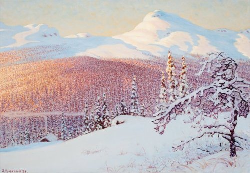 Gustaf Fjæstad - Winter landscape - 1923