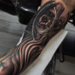 tattooideas123:  Clock Eye Realistic Sleevehttp://tattooideas247.com/clock-eye/